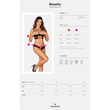 Set Obsessive Roxelia Decupat Negru XL-2XL