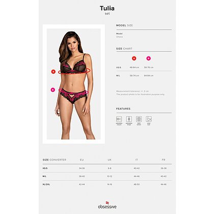 Set Obsessive Tulia Negru S-M