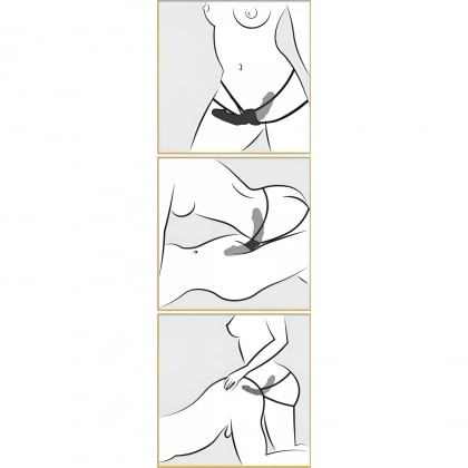 Strap-On Cu Vibrații Double Delight Negru