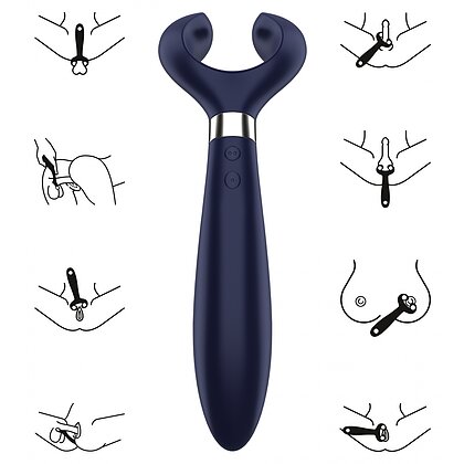Vibrator Cuplu Partner Multifun 3 Albastru