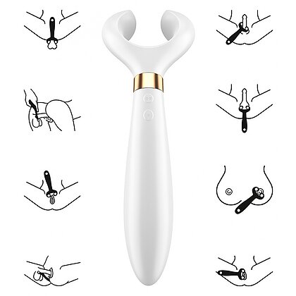 Vibrator Pentru Cuplu Multifun 3 Alb