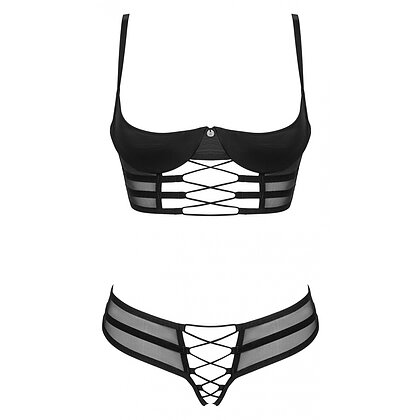 Set Obsessive Roxelia Decupat Negru XL-2XL