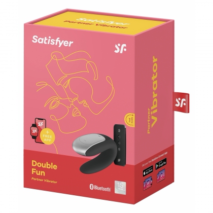 Vibrator Satisfyer Double Fun pentru Cuplu Negru