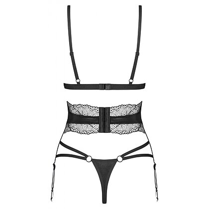 Set 3 Piese Obsessive Lobellis Negru XS-S