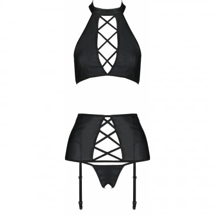 Set Din Piele Passion Nancy Negru S-M