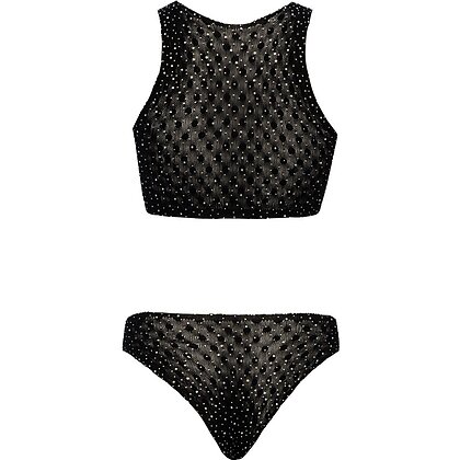 Set Intim Fantasy Cottelli Collection – Top + Tanga S-L Negru S-L
