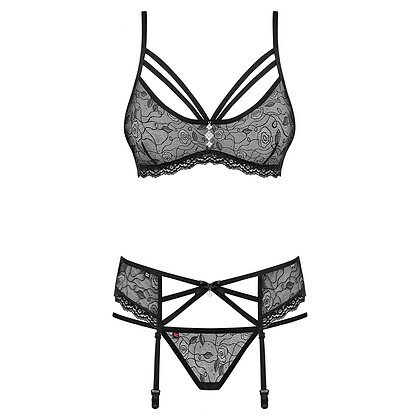 Set Lenjerie Intimă Obsessive 818-SEG Negru S-M