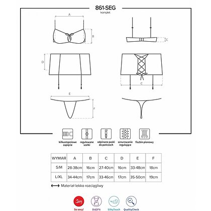 Set Obsessive 861-SEG Fuchsia S-M