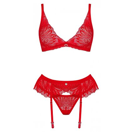Set Obsessive Chilisa 3 Piese Roșu XL-2XL