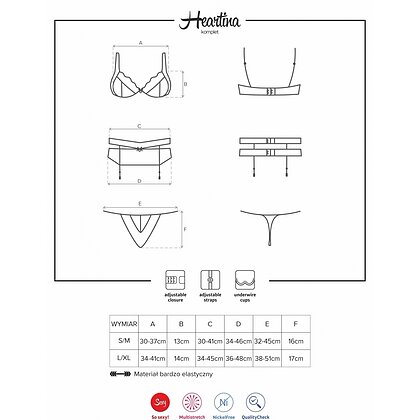 Set Obsessive Heartina Negru L-XL