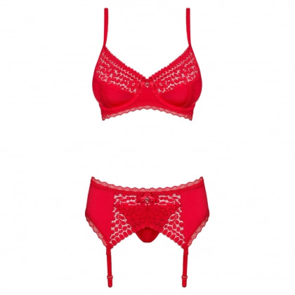Set Obsessive Jolierose Roșu L-XL