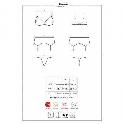 Set Obsessive Jolierose Roșu L-XL