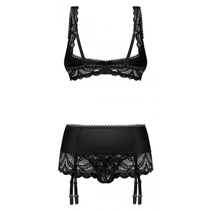 Set Obsessive Lecille 3 Piese Negru L-XL