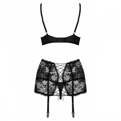 Set Obsessive Peonesia Negru L-XL