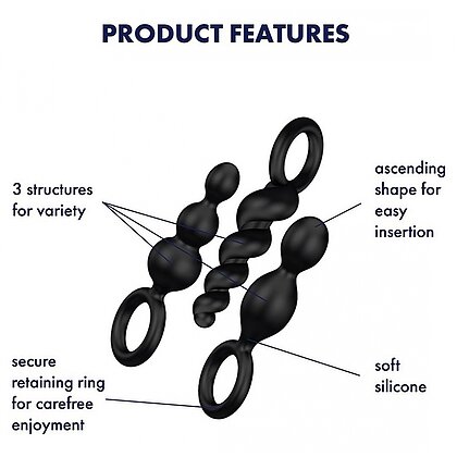 Set Satisfyer De Accesorii Pentru Satisfacție Anală Negru