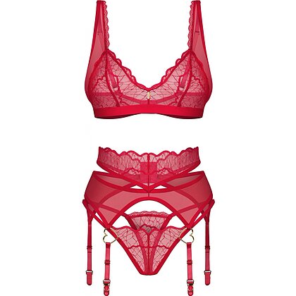 Suspender Set Obsessive Cupide Desir Roșu S-M