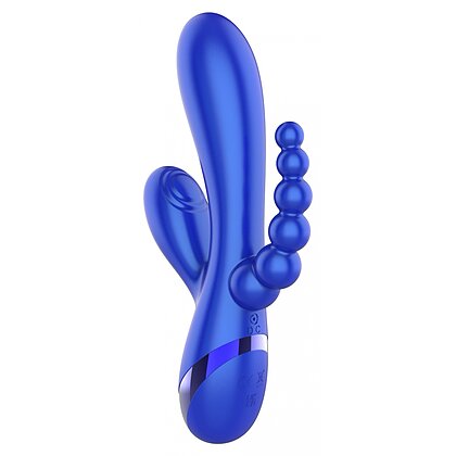 Triple Love Vibrator Rabbit Multifuncțional Albastru