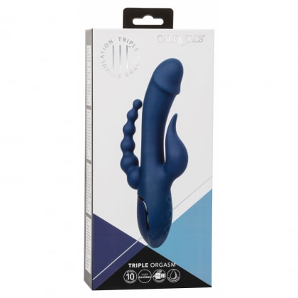 Triple Orgasme CalExotics — Vibrator Reîncărcabil Albastru