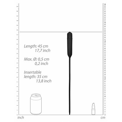 Vibrating Plug Extra Long Urethral Sounding Negru