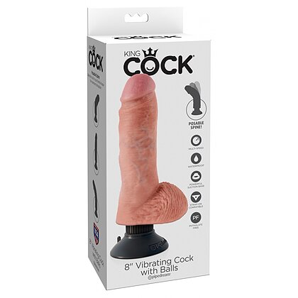 Vibrator cu Ventuză King Penis 20cm