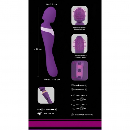 Vibrator Double Massager pentru Punctul G și Masaj Mov