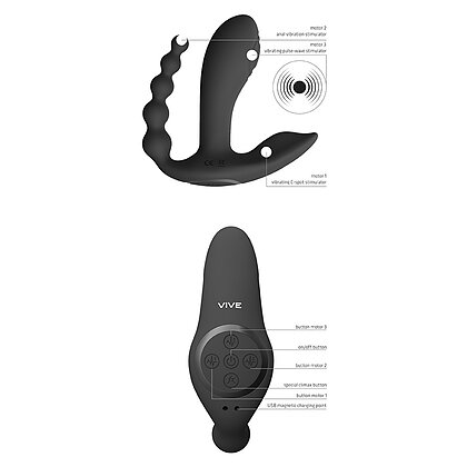 Vibrator Pulse Wave And Vibrating Dublă Acțiune Negru