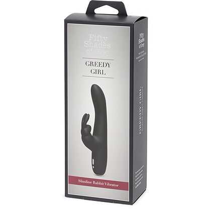 Vibrator Slimline Rabbit Greedy Girl Negru