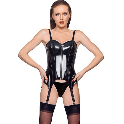 Corset Black Level Vinyl Angelica Negru 2XL