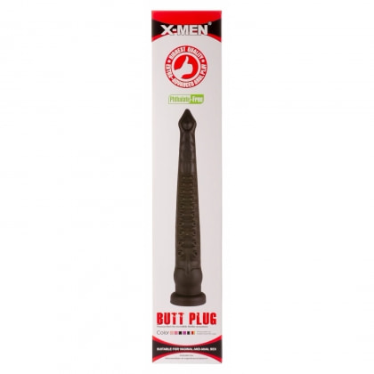 X Men Plug Anal PVC Negru cu Ventuză, 59 cm, Stimulare