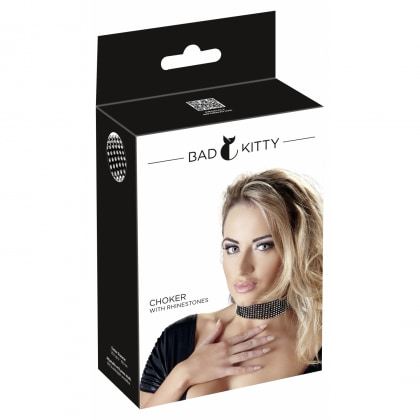 Zgardă Rhinestone Choker Negru