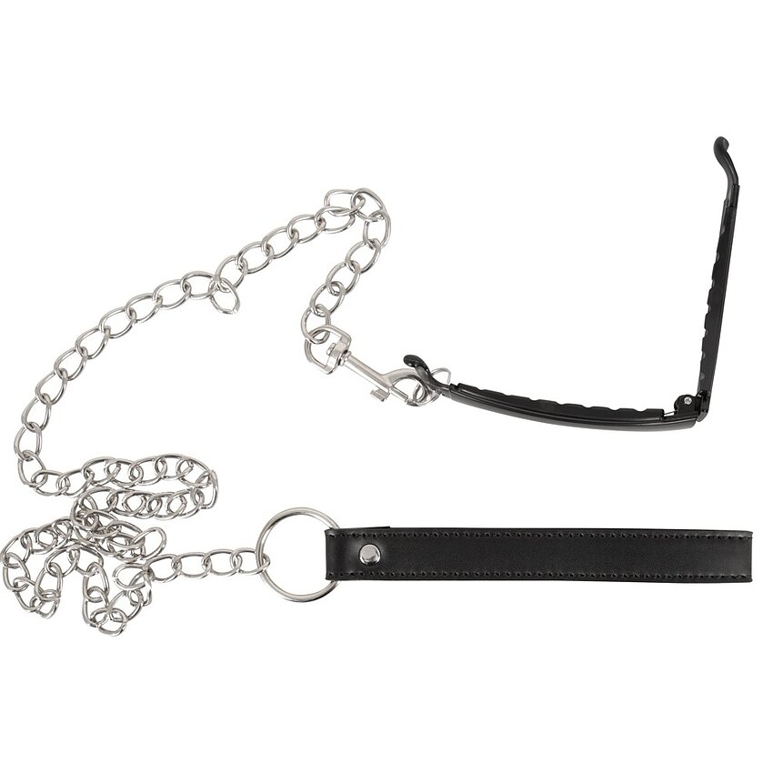 Clema Intimă cu Lesă Bad Kitty – Metalică 11 cm Negru