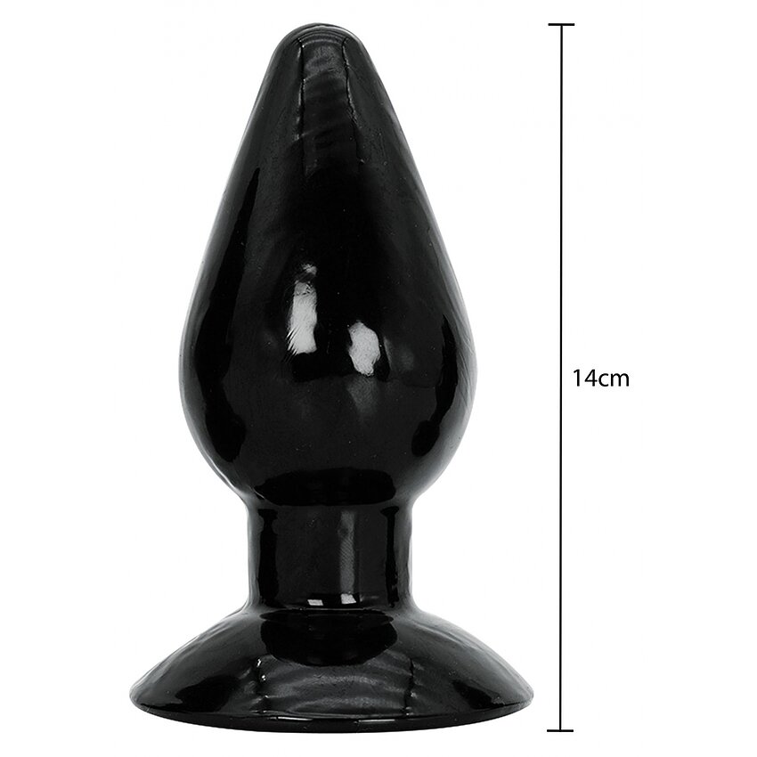 Plug Anal XXL 14 cm — Negru, Bază Lată Pentru siguranță