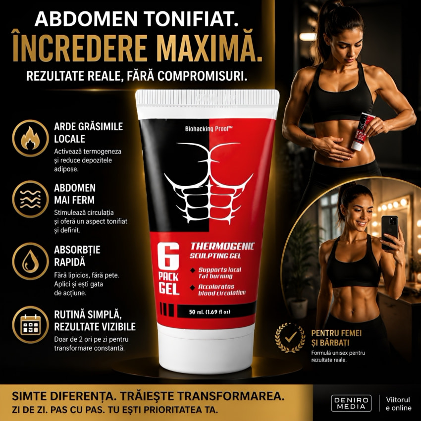 6 Pack Gel Pentru Abdomen Sculptat și Tegument Fermă 50ml
