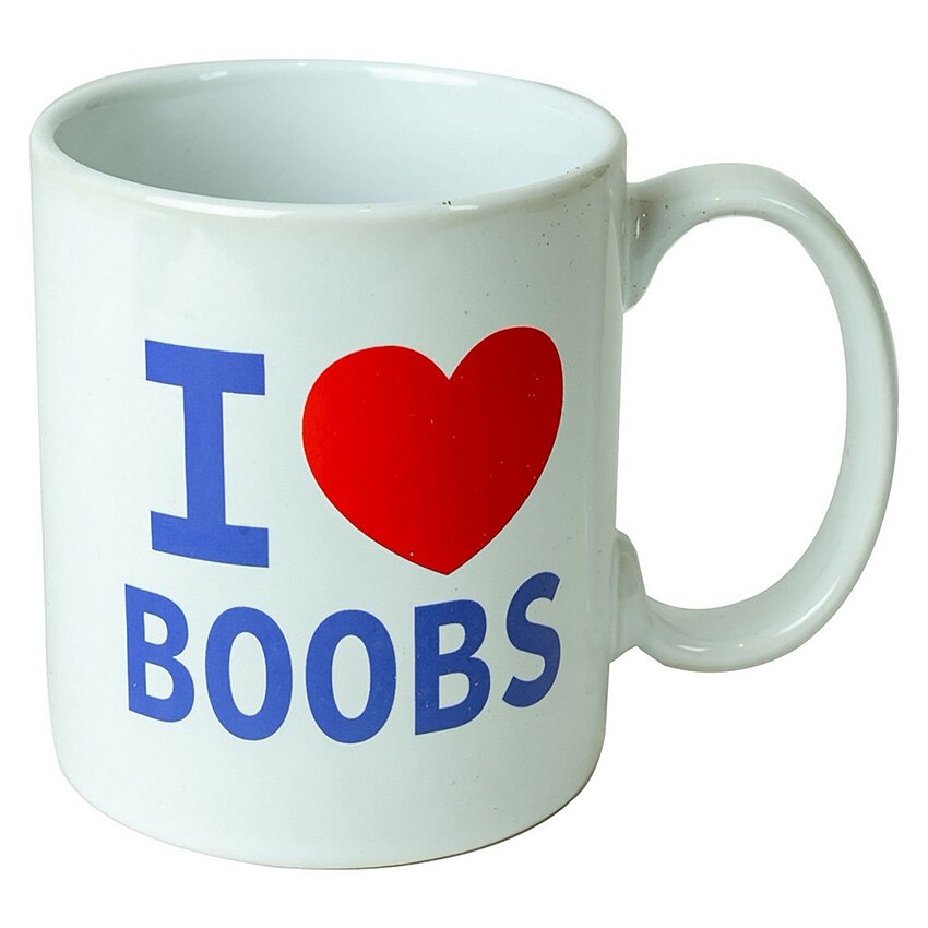 Cană I Love Boobs — Cadou Amuzant, Discret și Practic