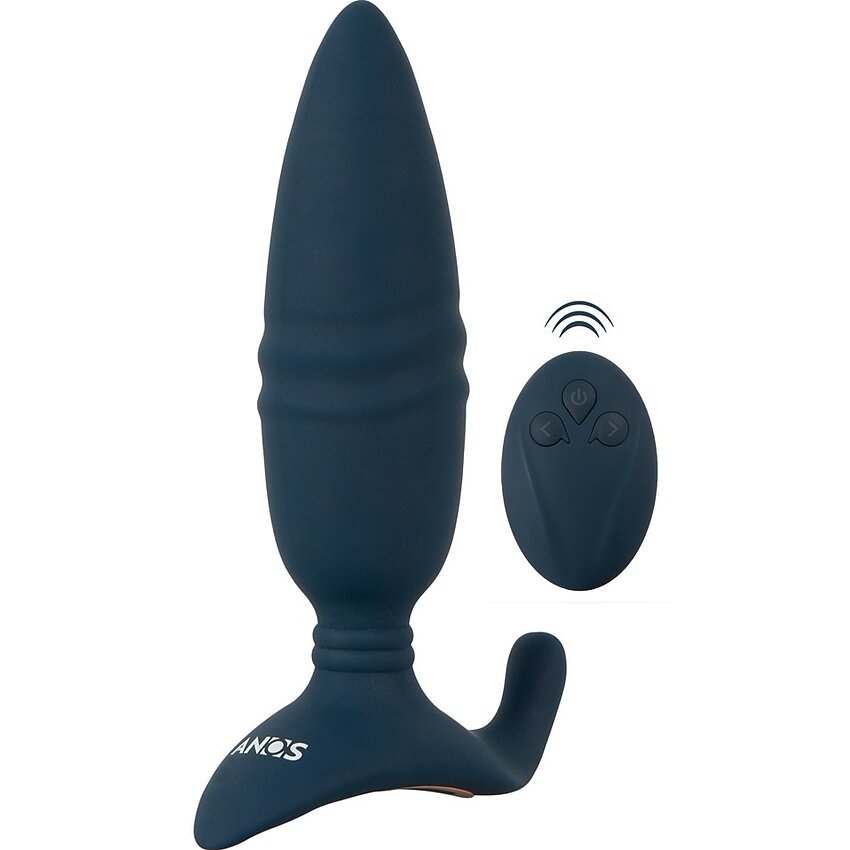 ANOS Plug Anal RC — 10 Moduri Vibrație, 10 Viteze împingere Albastru