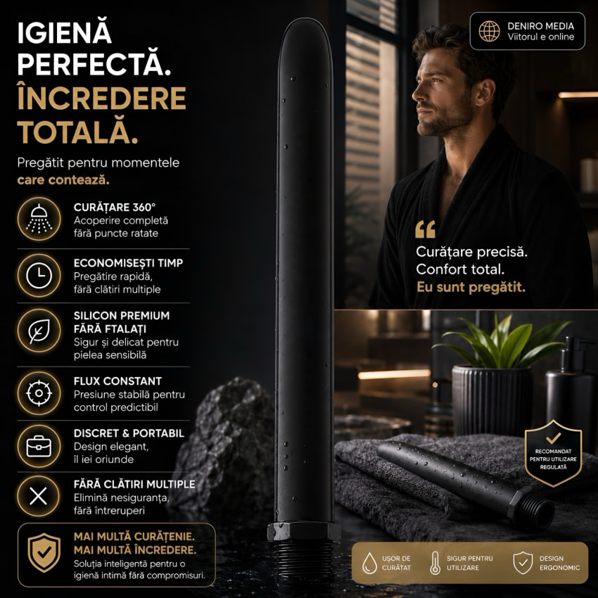 Aparat Pentru Curățare Sexuală Din Silicon Negru