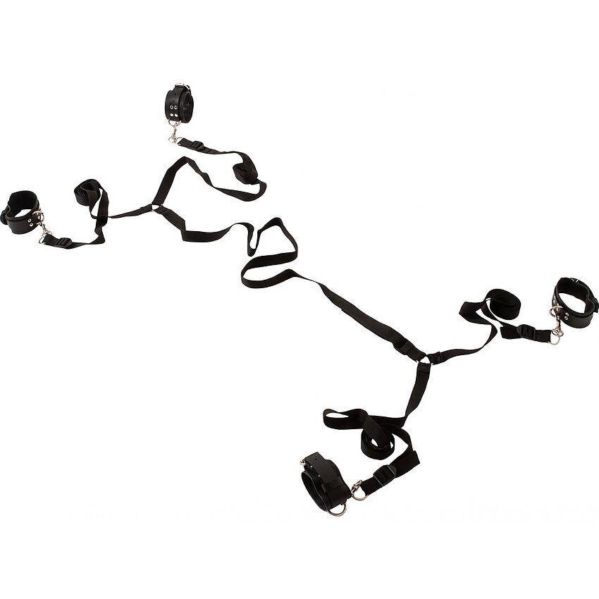 Set Restricții Pentru Pat H Belt și Cătușe Negru