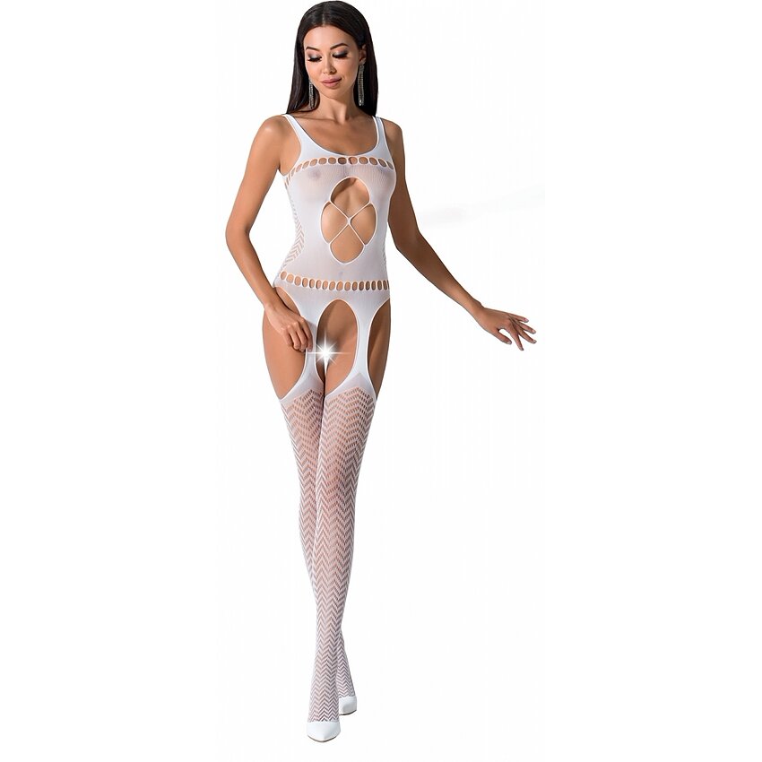 Catsuit Passion BS057 Alb S-L