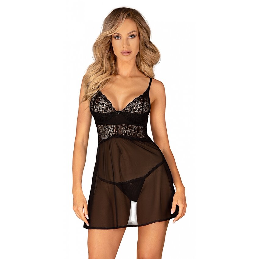 Babydoll Obsessive Chemeris Negru M-L