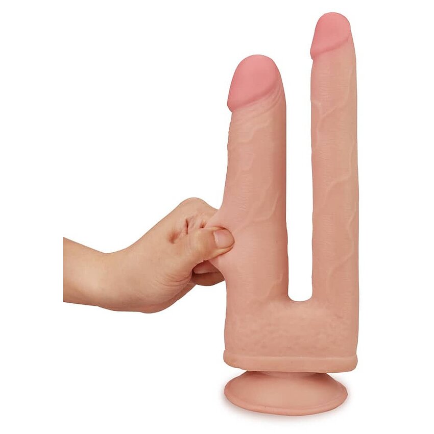 Dildo Dublu Cu Ventuză Skinlike Soft