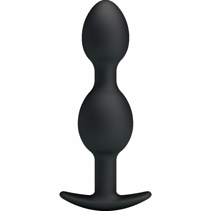 Vibrator Anal Cu Bile Metalice În Interior Negru