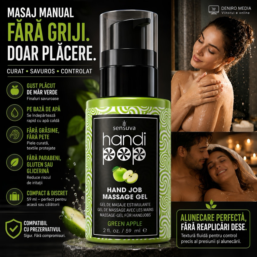 Gel Comestibil Frecție Sensuva HandiPop Măr Verde 59ml
