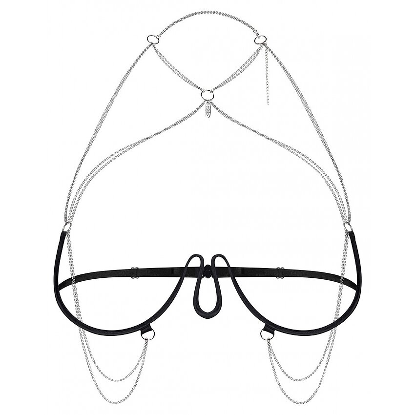 Harness Bra Obsessive Lustique Negru S-L