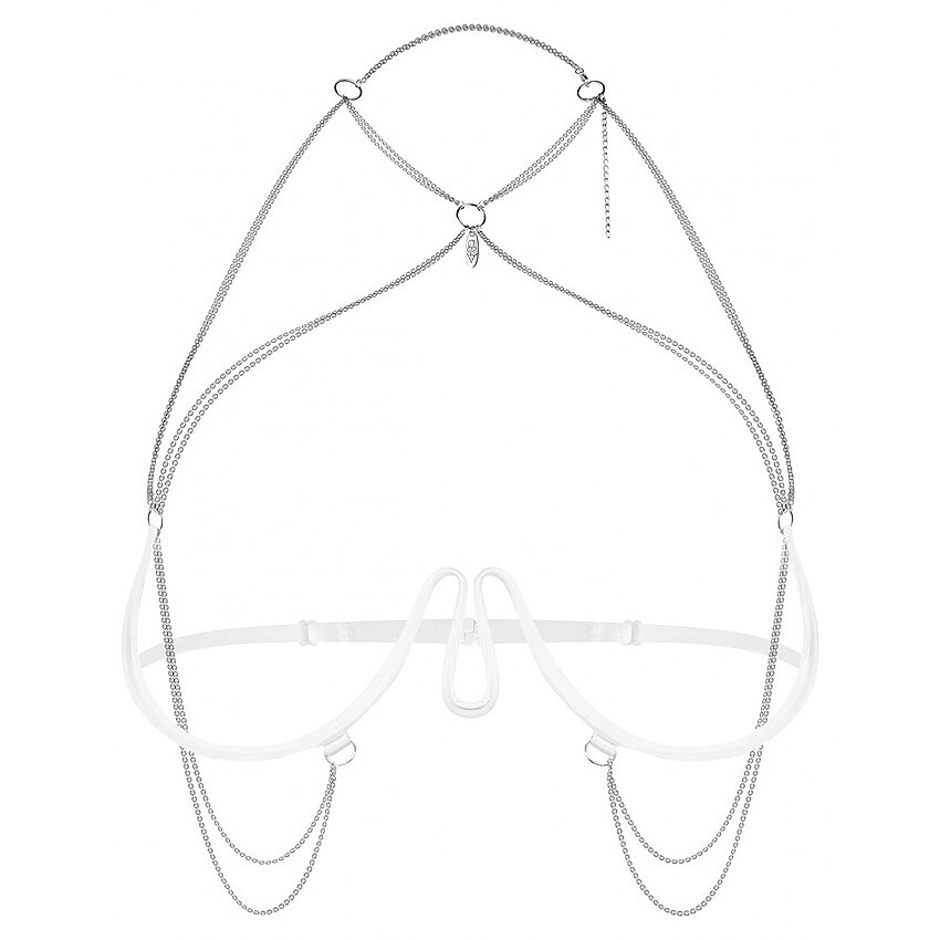 Harness Bra Obsessive Lustique Alb S-L