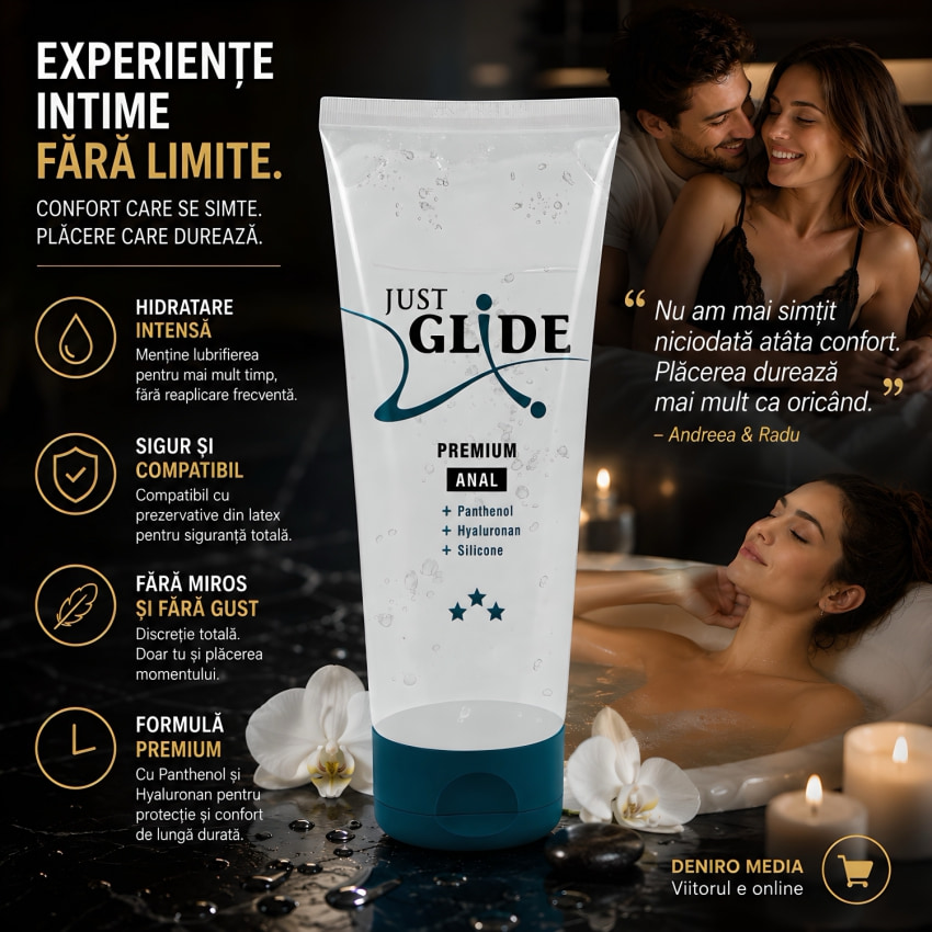 Lubrifiant Anal Just Glide Premium cu Pantenol 200 ml