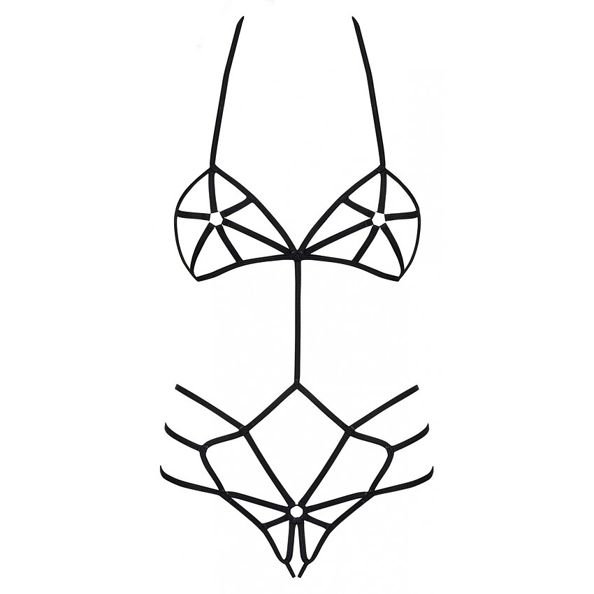 Lenjerie De Corp Obsessive Servitoare Negru S-M