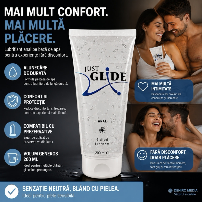 Lubrifiant Anal Just Glide cu pH Optimizat 200 ml