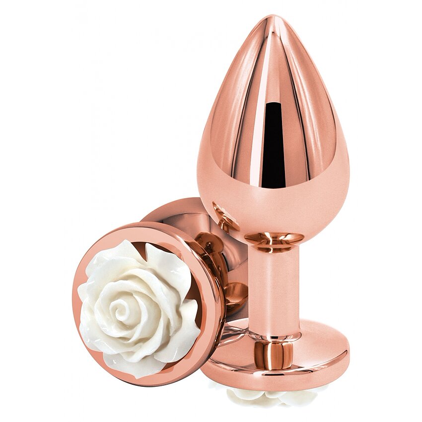 Medium Rose Anal Plug Alb