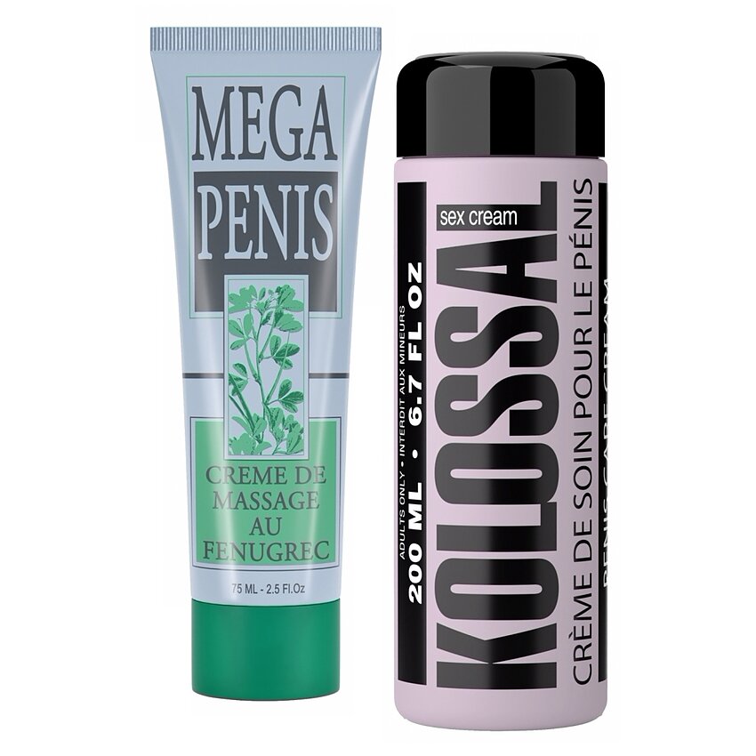 Pachet Cremă Mărire Mega Penis 75ml + Cremă Mărire Penis Kolossal 200ml
