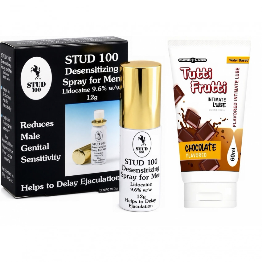 Pachet Spray Stud 100 Original + Lubrifiant Pentru Sex Oral Chocolate 100ml